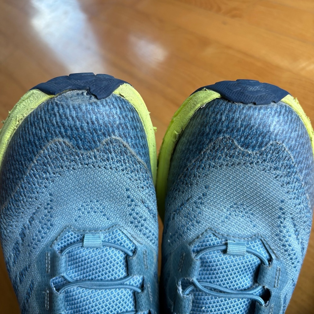 Hoka Men's Blue and Lime Green Running Sneakers - Picture 10 of 12